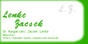 lenke zacsek business card